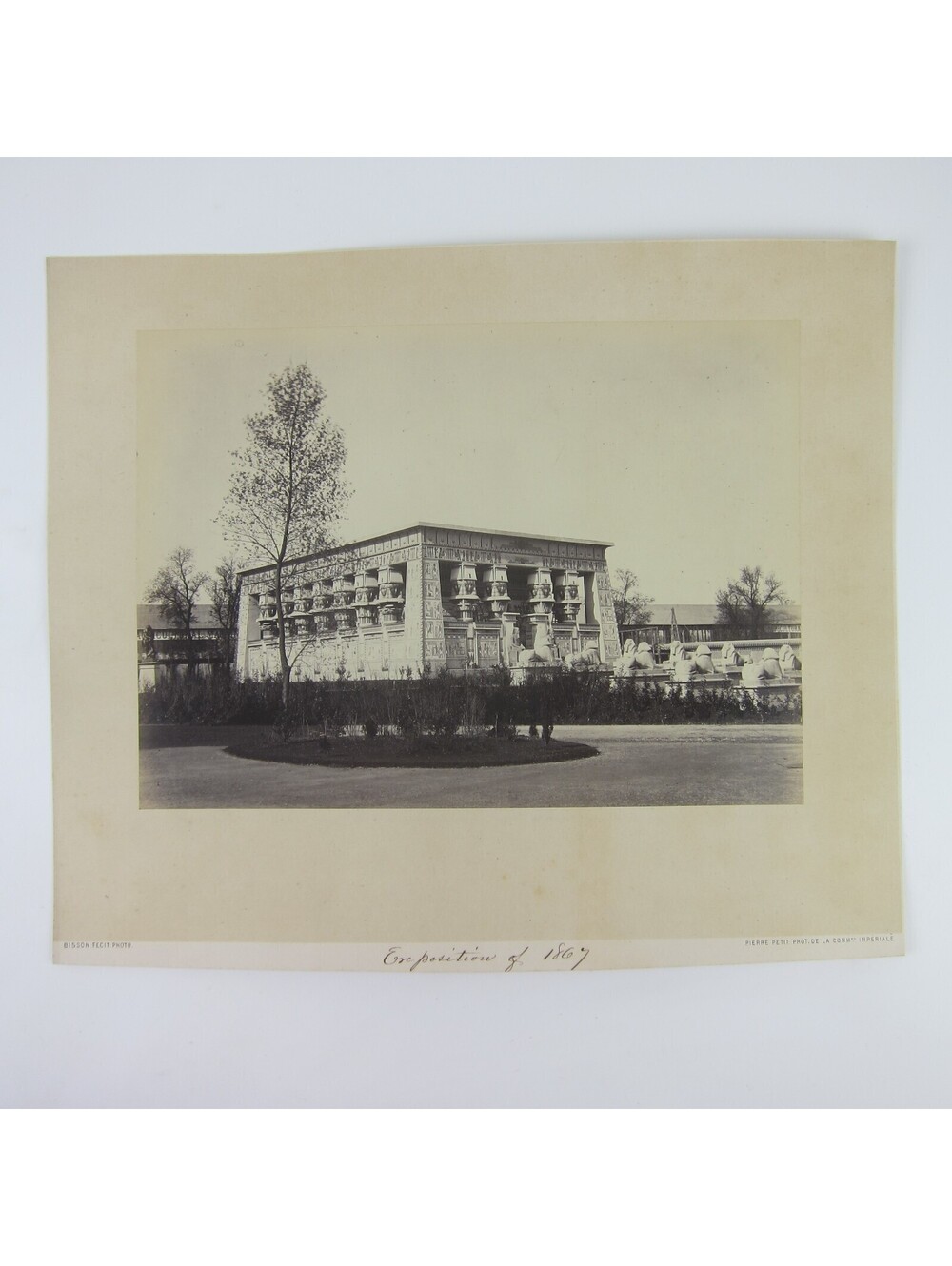 1867 Paris Worlds Fair Photo Print LARGE Egyptian Pavilion Bisson Antique RARE